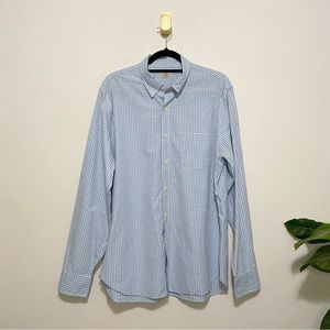 J. Crew Blue White Gingham Long Sleeve Cotton Button Down Shirt